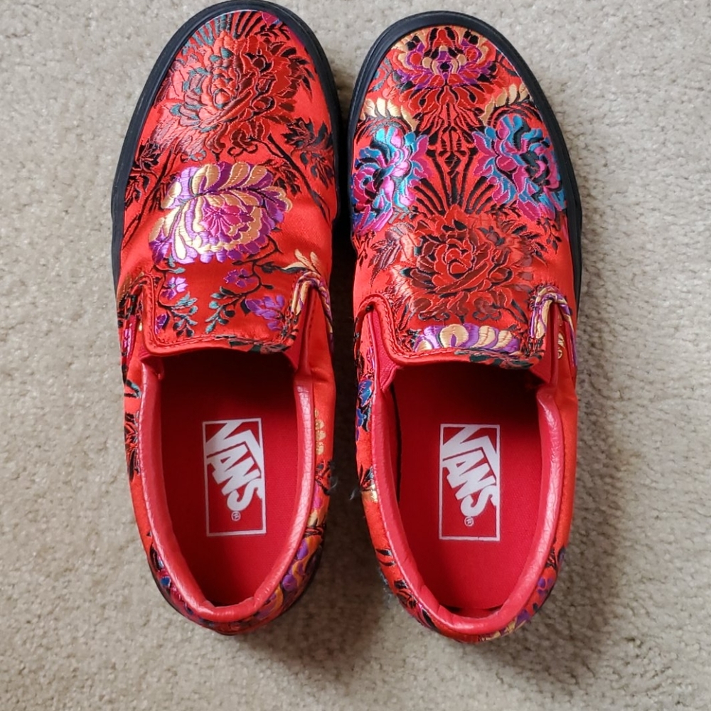 Vans Red Slip Ons